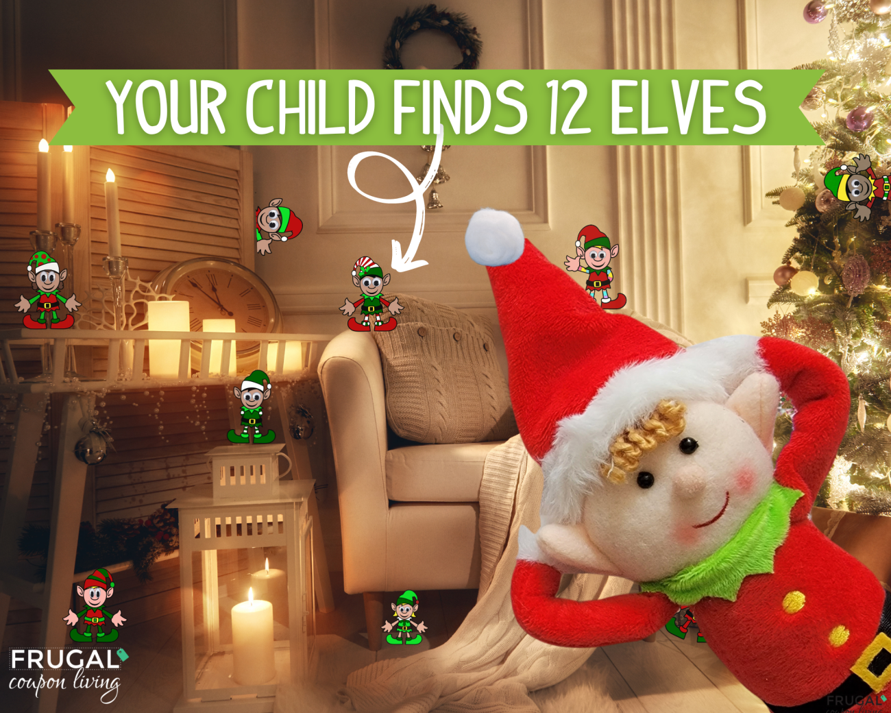 Find the hidden elf on the shelf game printable