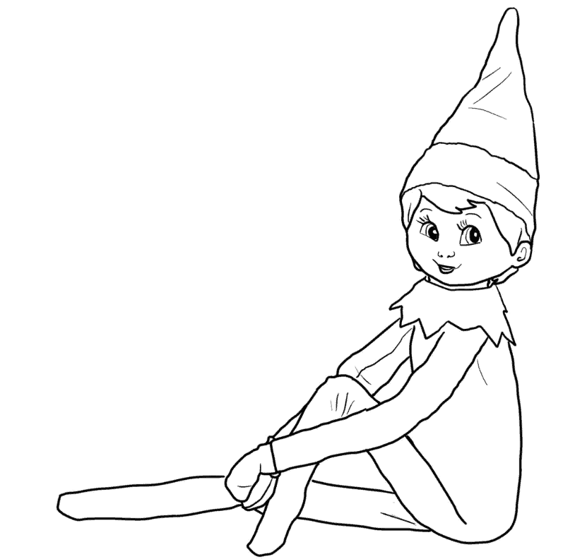 girl elf on the shelf coloring sheet