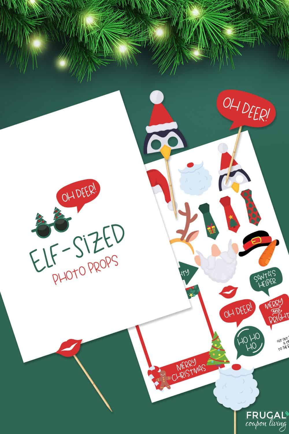 elf sized photo booth props printable for elf on the shelf