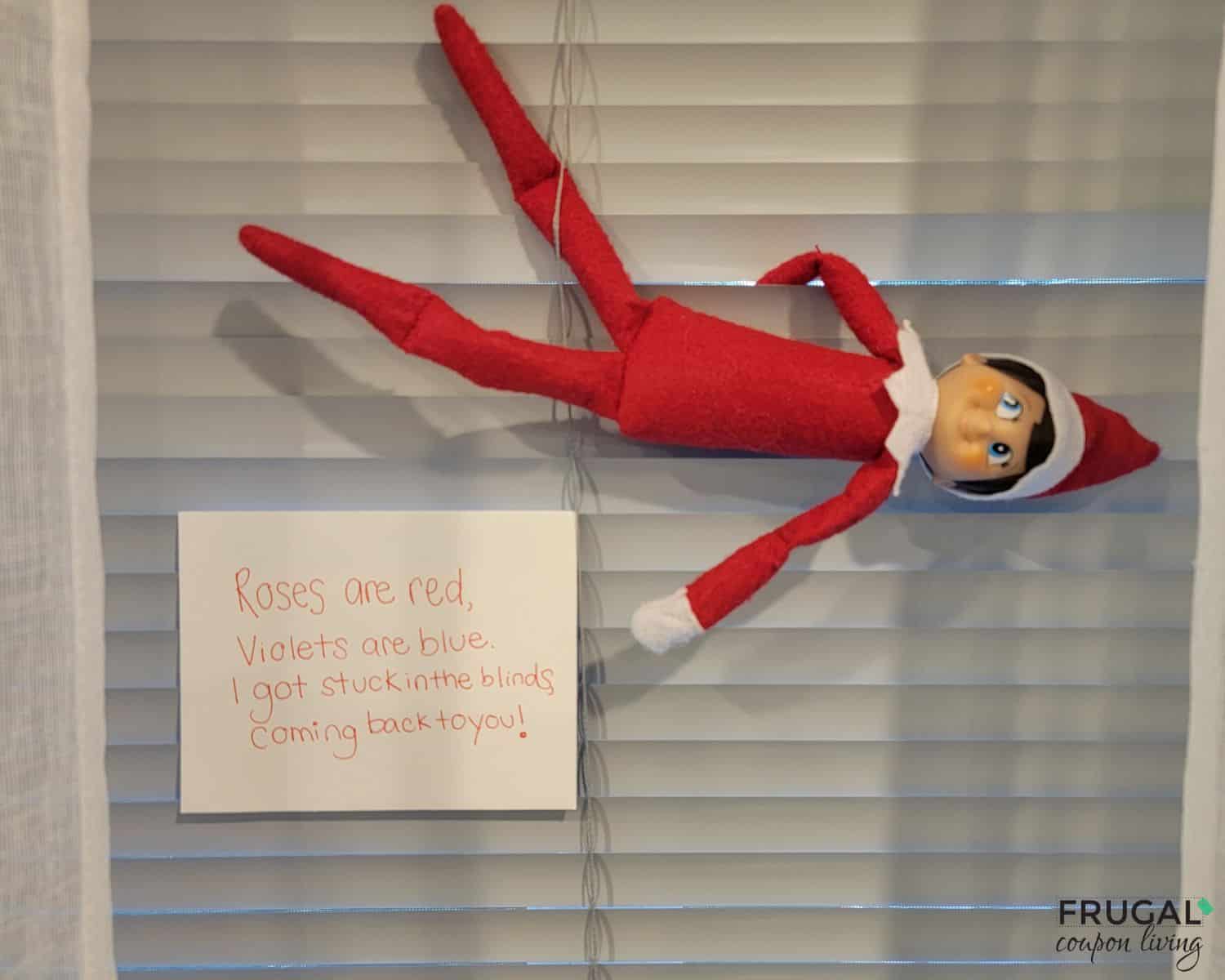 elf on the shelf stuck in the blinds poem
