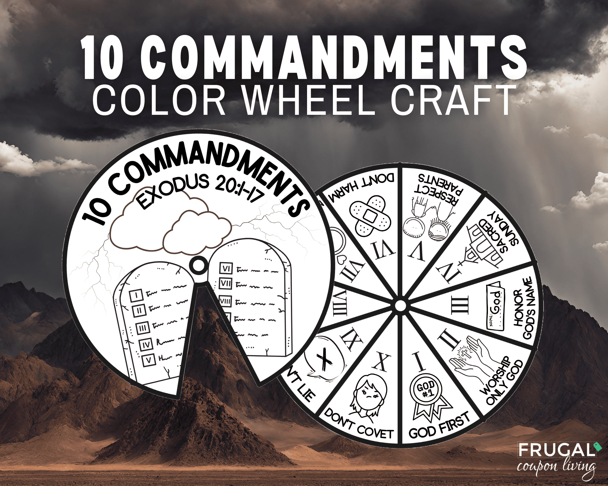 the ten commandments coloring wheel