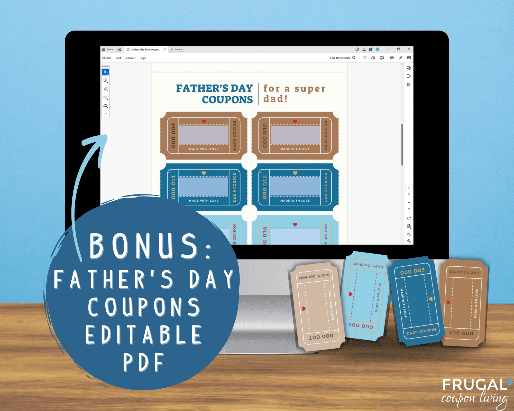 printable fathers day coupons for dad editable 