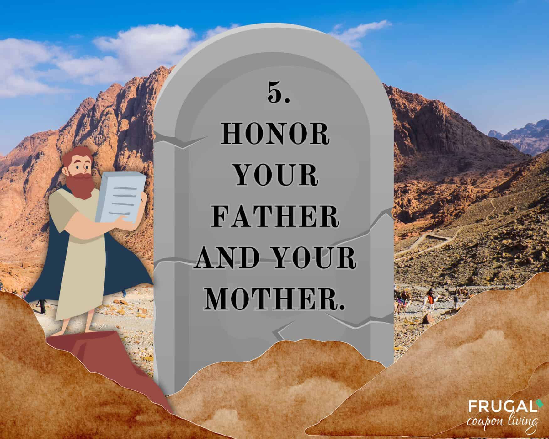 Honor your father and your mother fifth commandment tablet