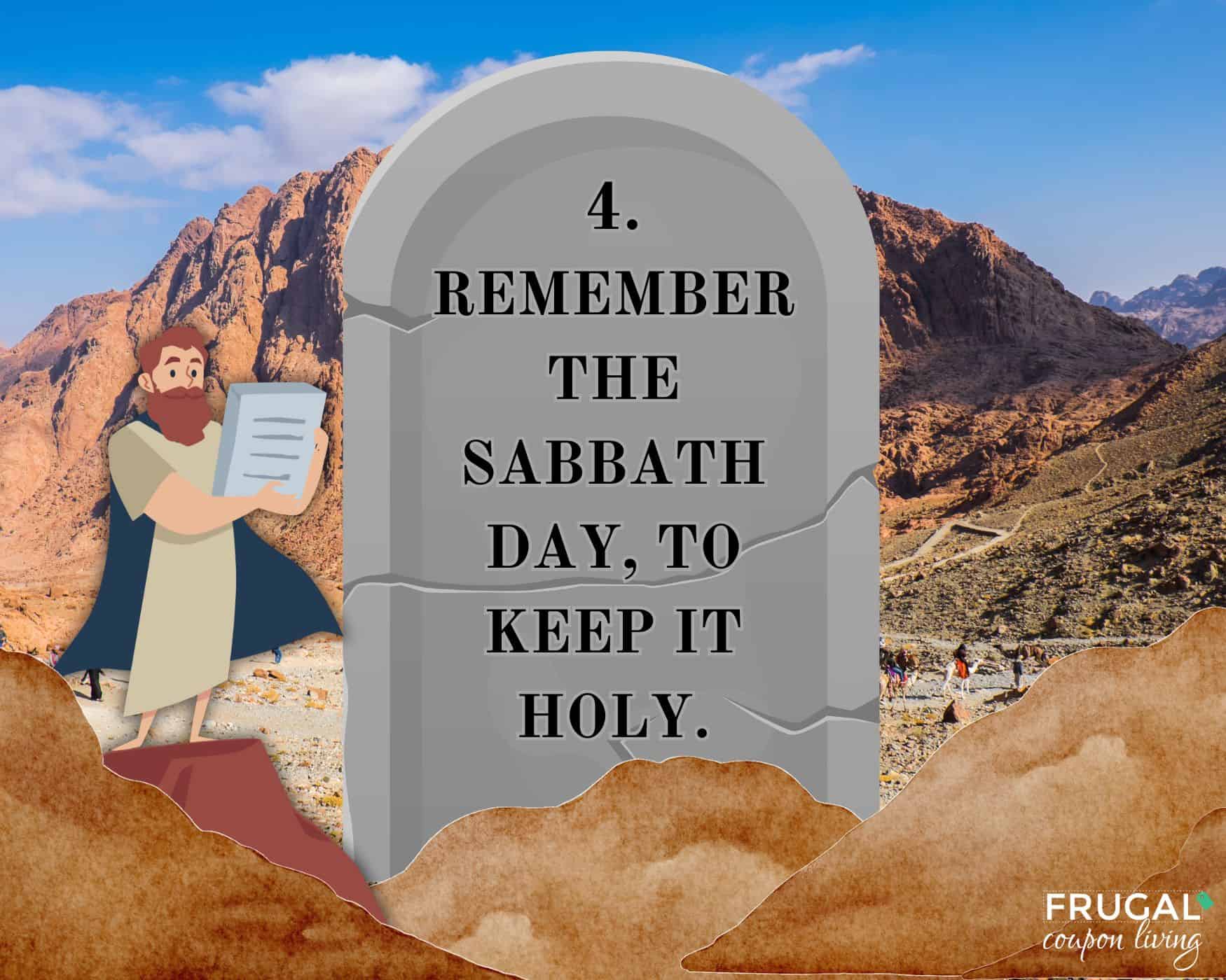 Remember the Sabbath day, to keep it holy fourth commandment tablet