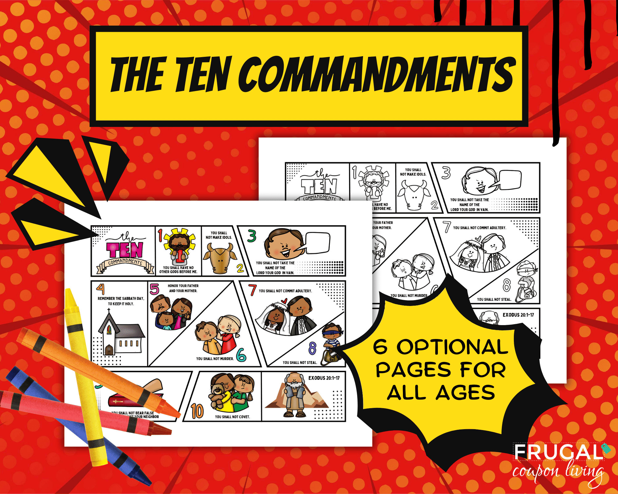 ten commandments comic book coloring page