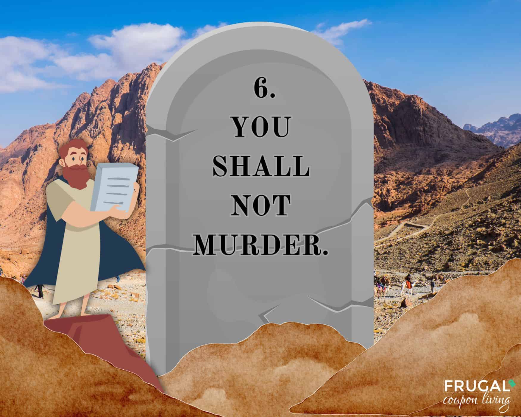 You shall not murder sixth commandment tablet