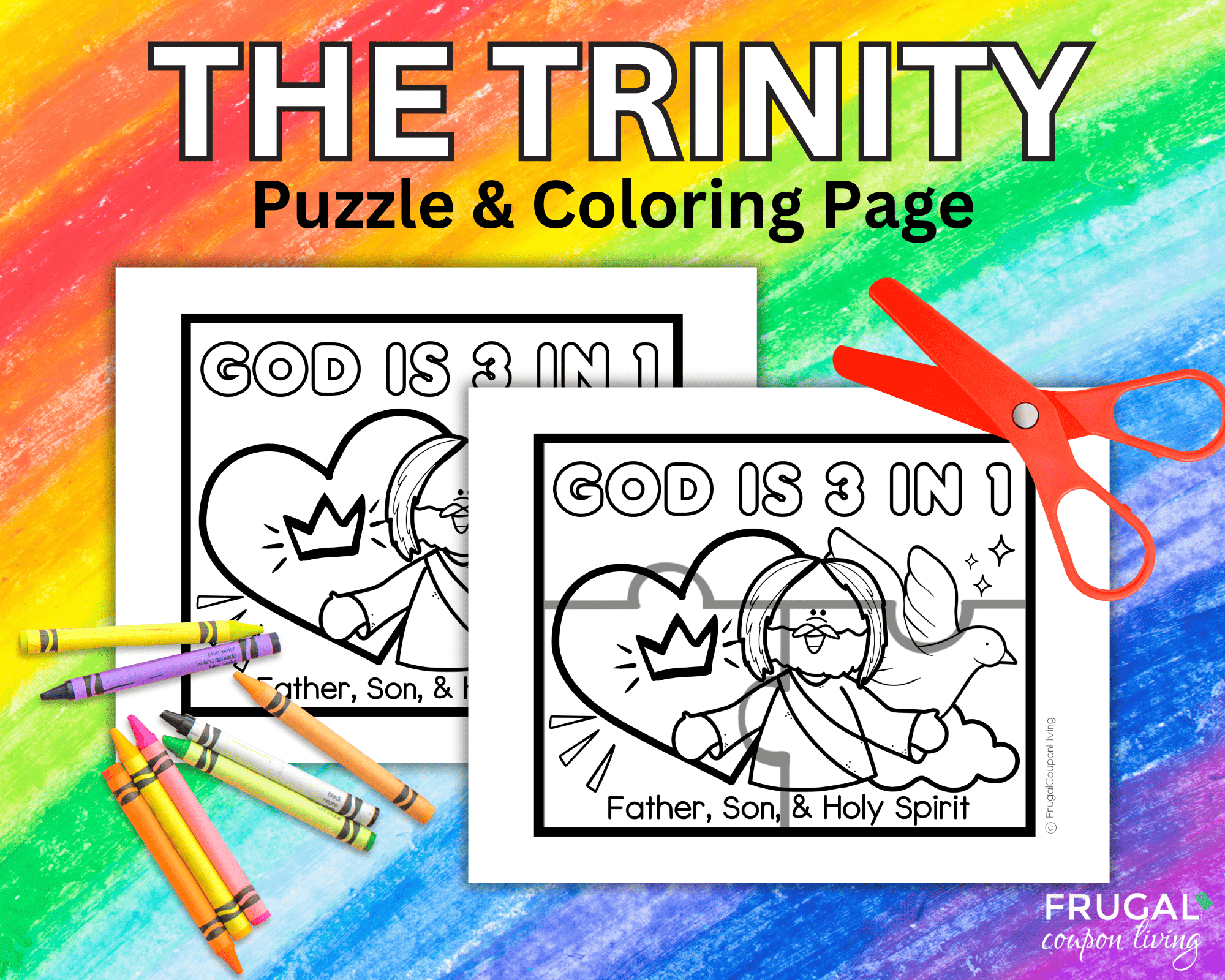 printable Trinity Coloring Page 3 piece puzzle