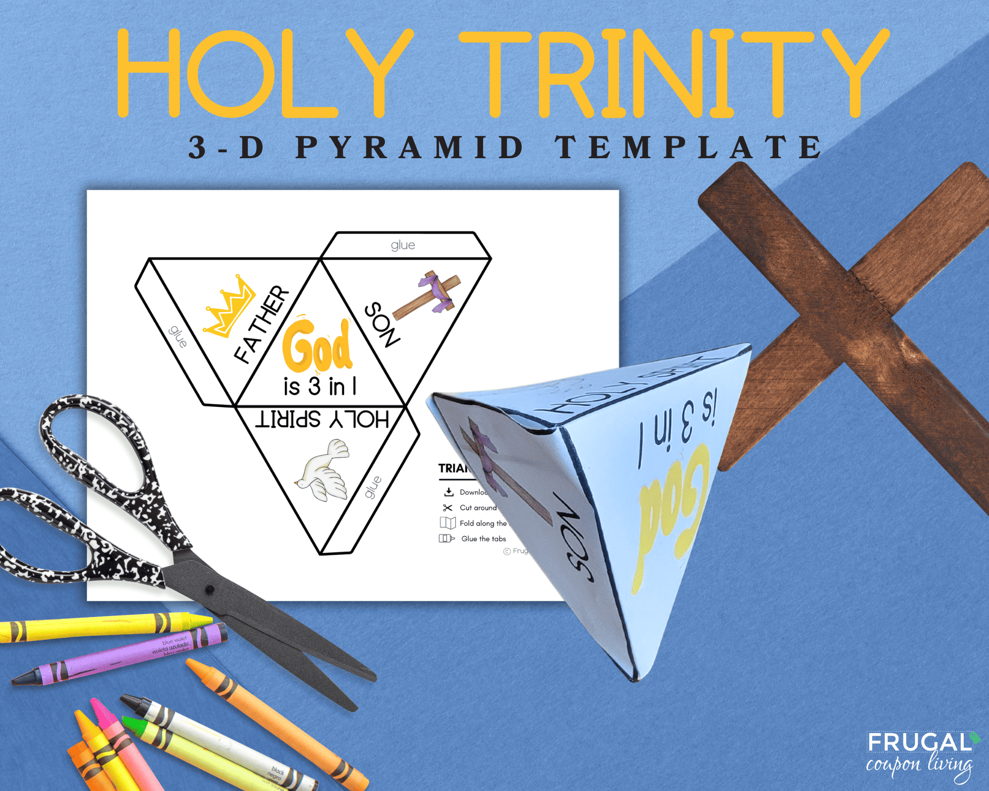 origami pyramid trinity craft 3-d