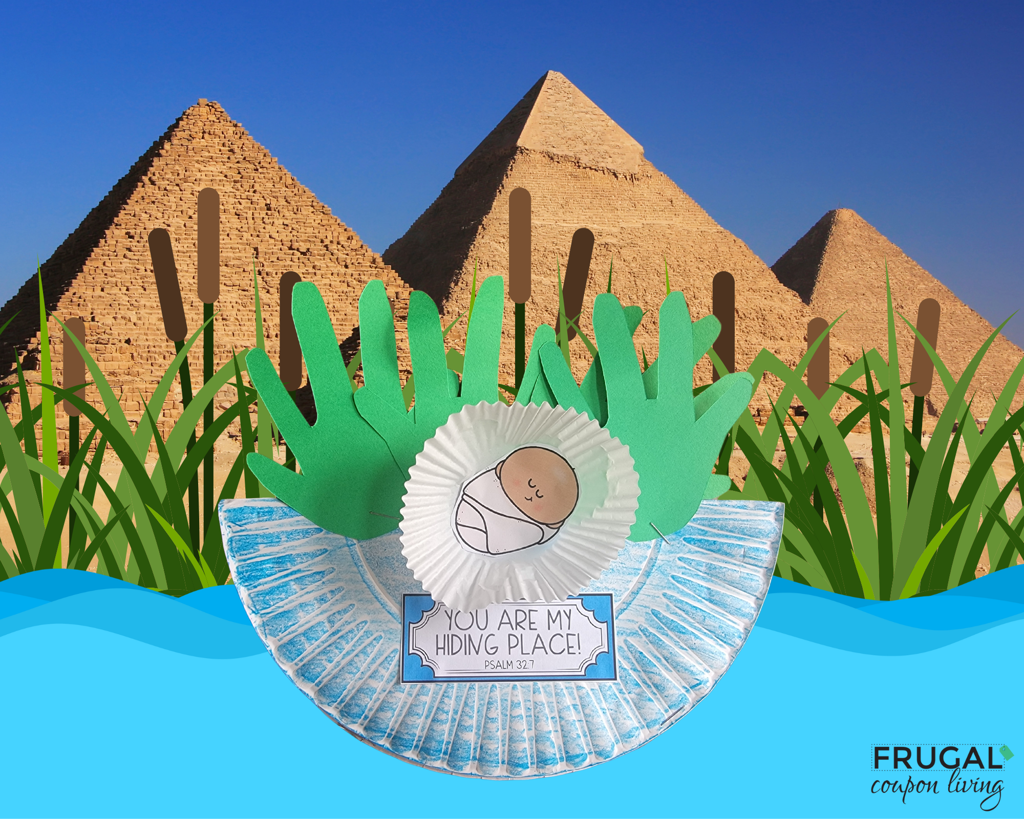 bible handprint art baby moses craft on the nile