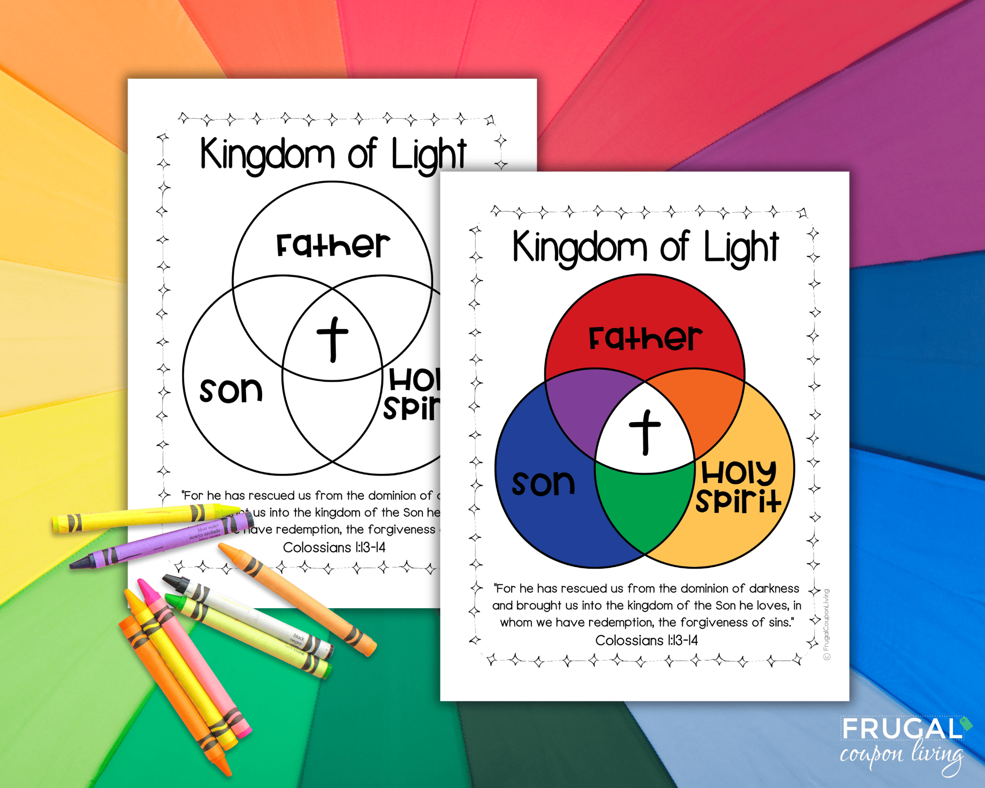 Trinity Venn Diagram 3 circle coloring page