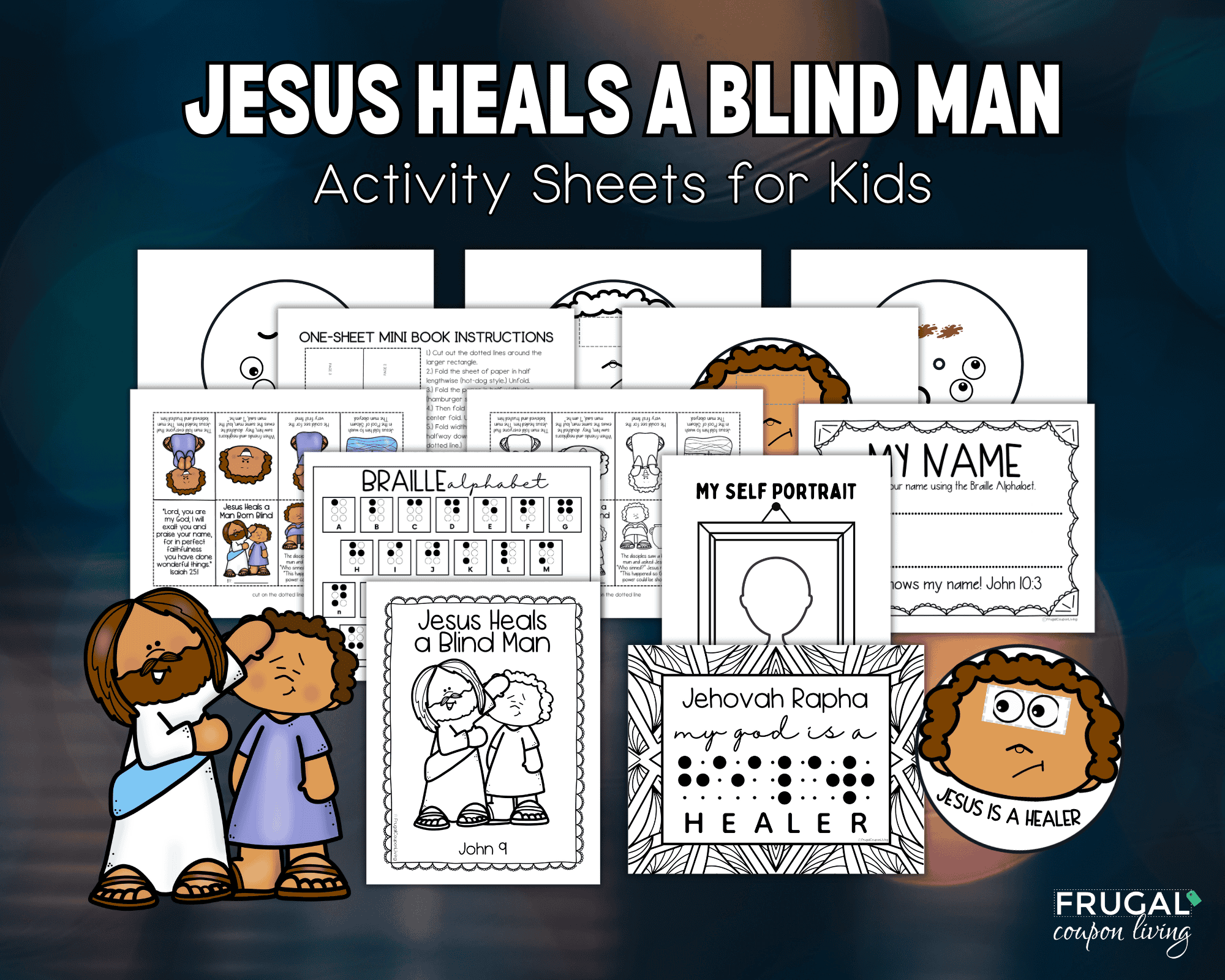 Jesus heals a blind man craft for kids