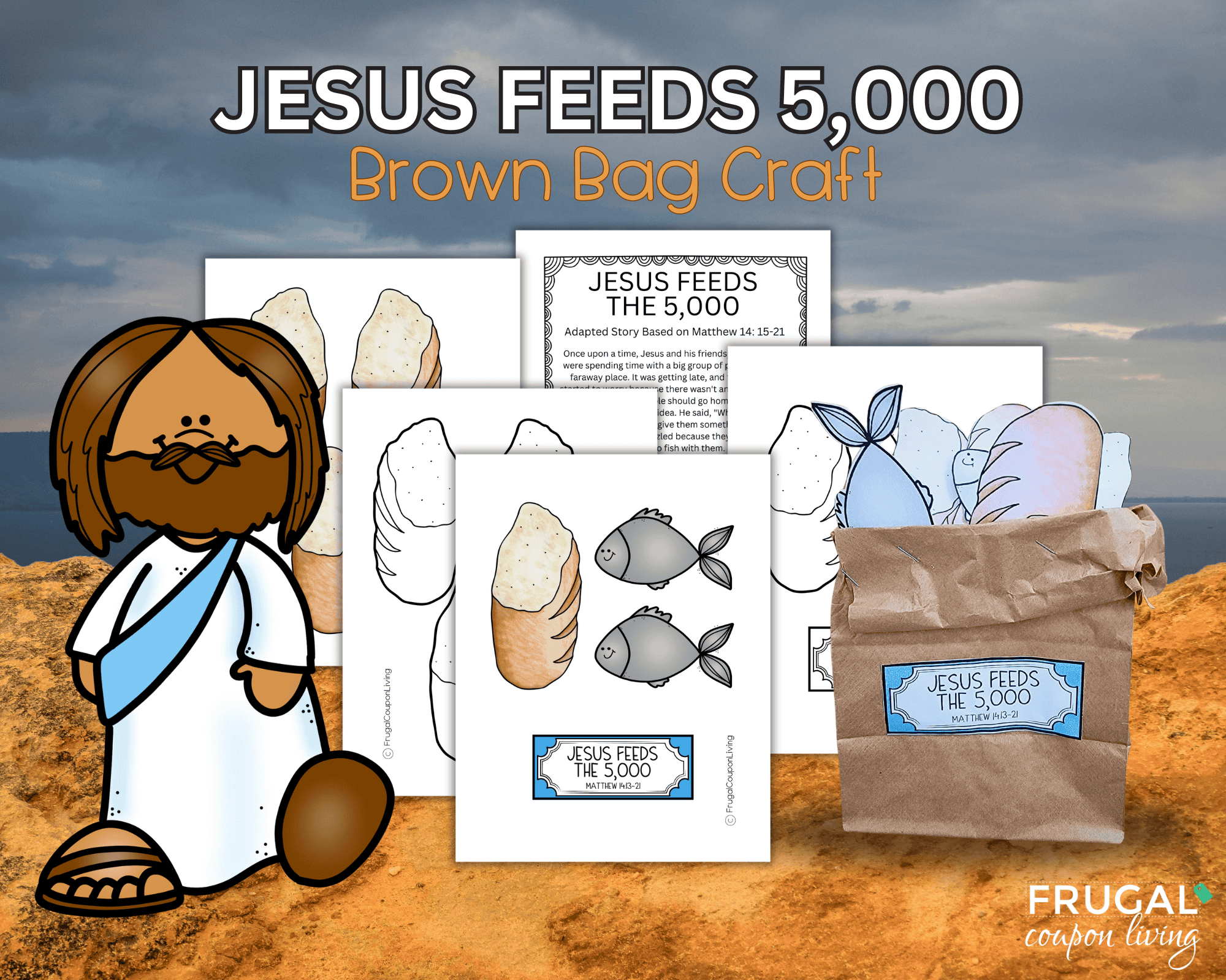 Jesus feeds the 5,000 fish and bread craft for kids