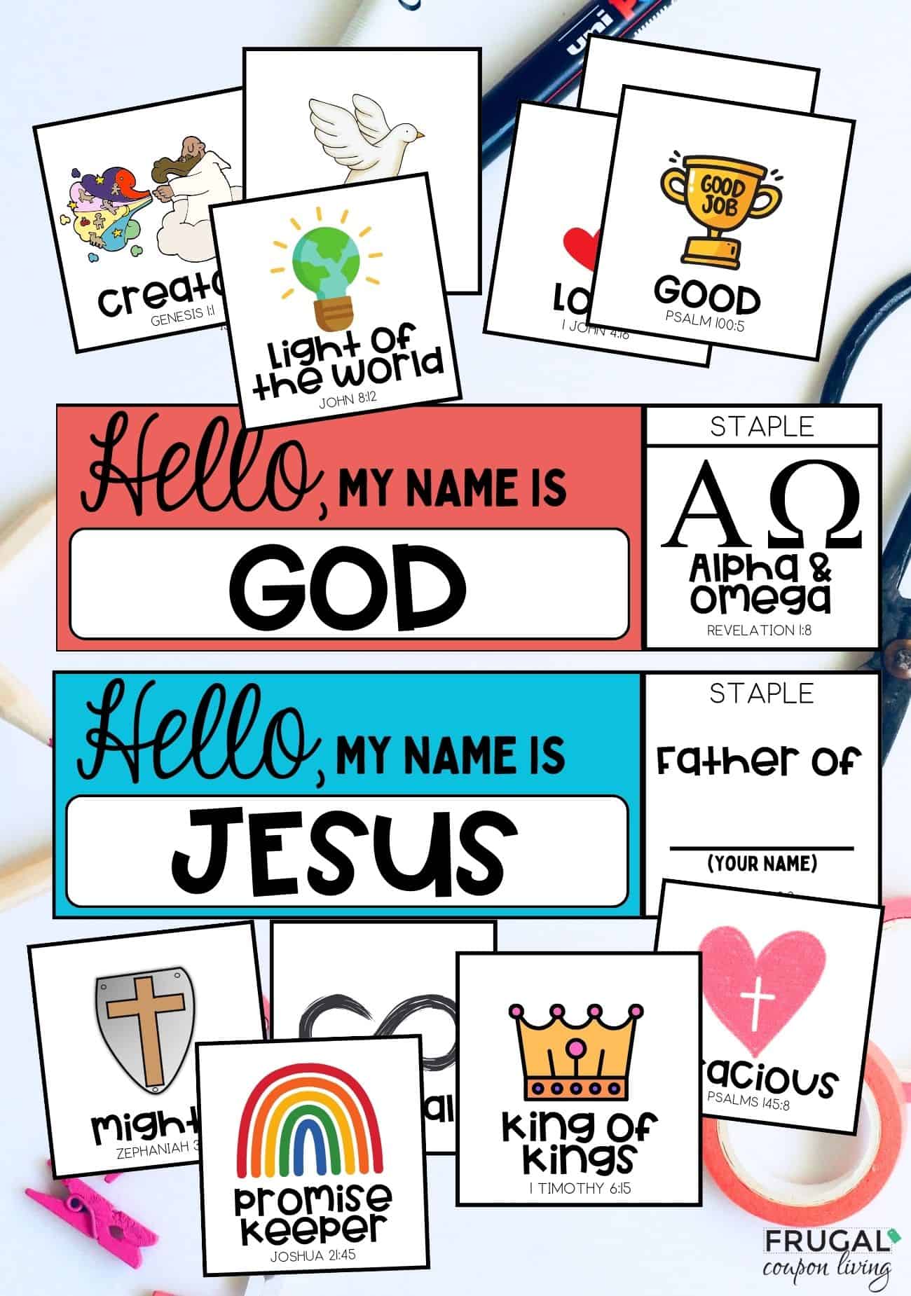 cute names of god jesus flipbook craft for kids