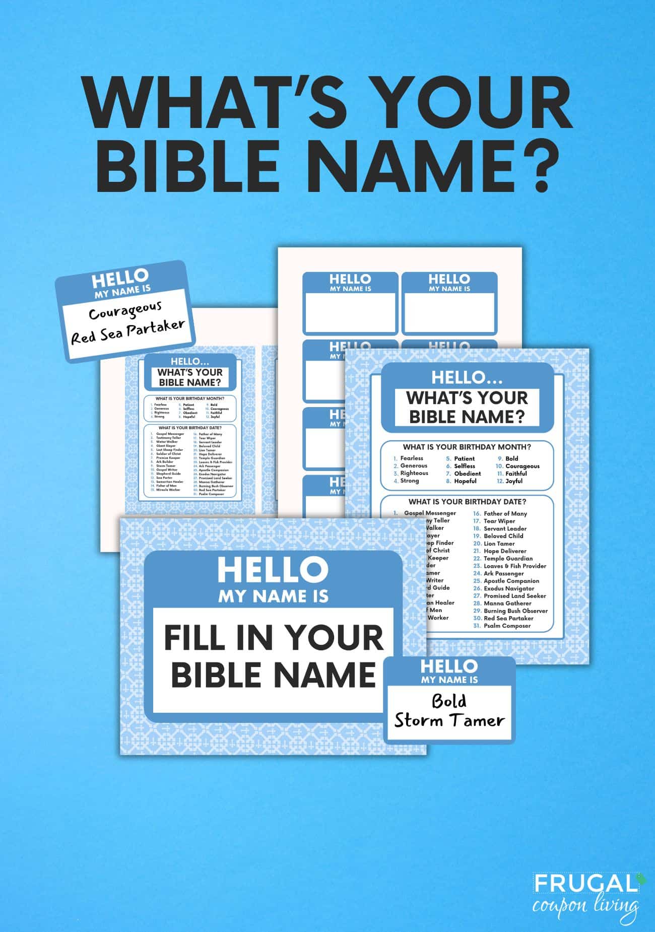 what is my bible name game for kids