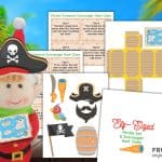 printable pirate set for elf with christmas treasure hunt